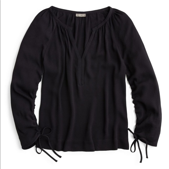 J Crew Point Sur NWT Drapey Open V Neck Blouse - Picture 1 of 8